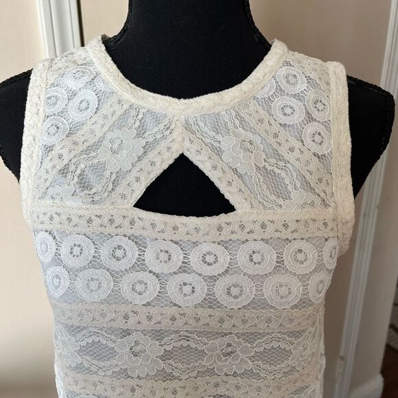 Max Studio 2 Tone Lace Dress Ivory/Ecru size XS - Picture 4 of 10